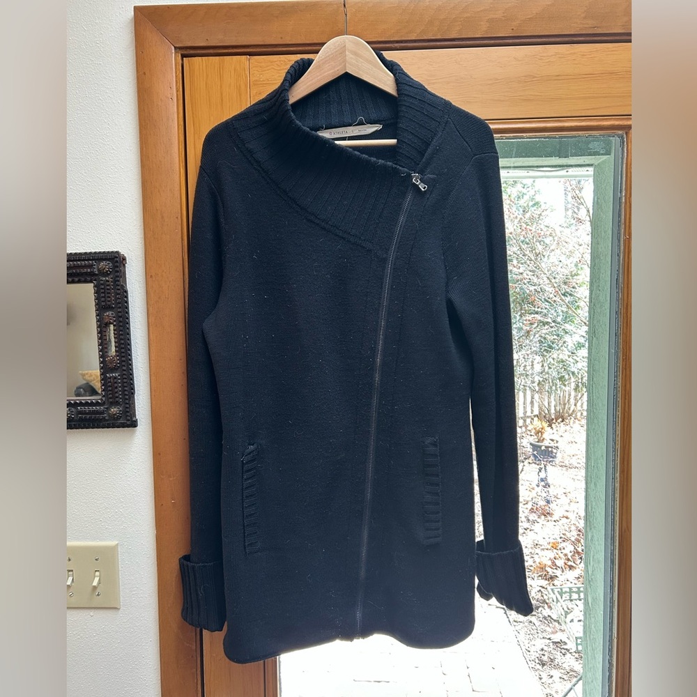 Athleta asymmetrical zipper cardigan size L